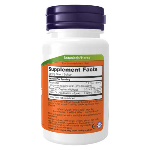 Oregano oil etiqueta nutricional 