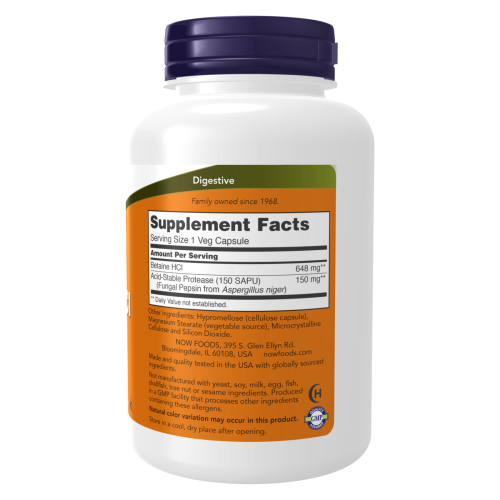betaina hcl now - info nutricional