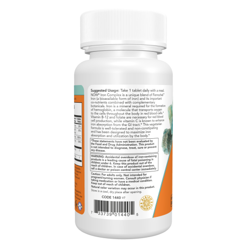 Complejo de hierro NOW - indicaciones 