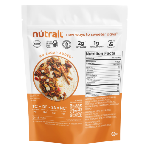 Nutrail Nut Granola Costa Rica - información nutricional