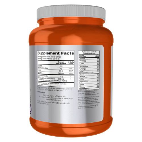 Egg White Protein etiqueta nutricional