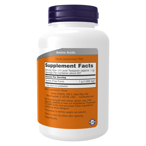 Taurina - etiqueta nutricional