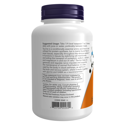 Now Taurine - indicaciones 