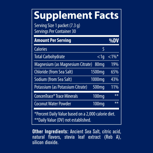 ZeroLyte Mango Salado - Electrolitos alto en sodio - información nutricional