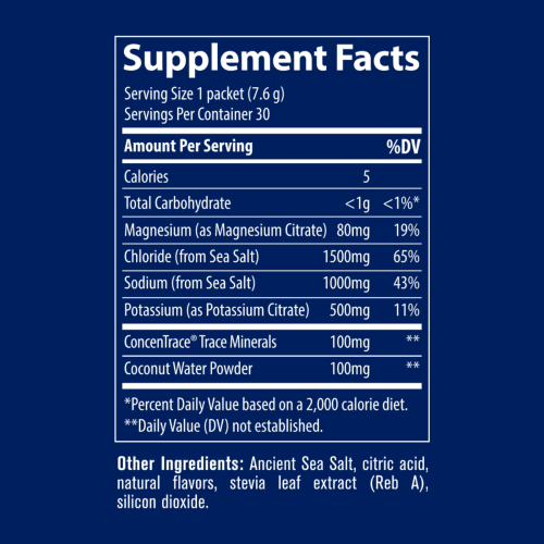 ZeroLyte Naranja Salada - Electrolitos alto en sodio - información nutricional