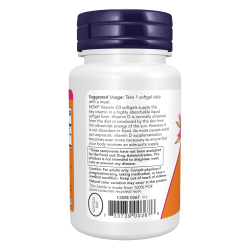 Vitamina D-3 de Now - modo de uso