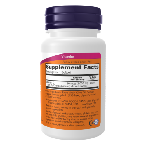 Vitamina D3 - información nutricional